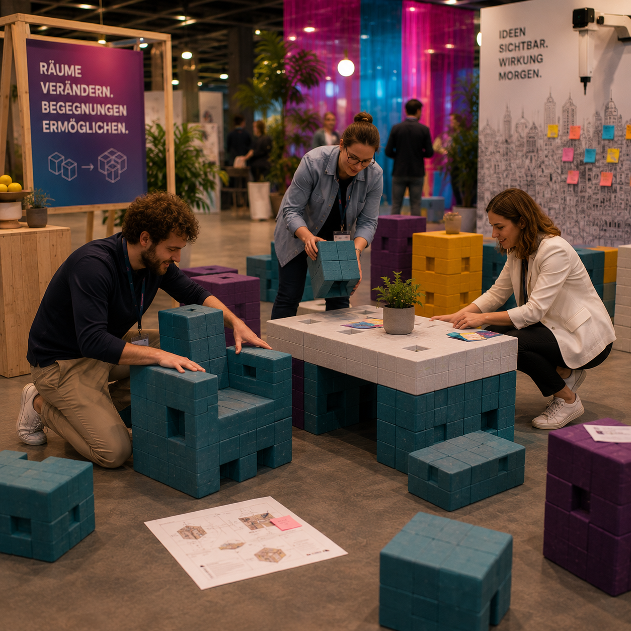 XBrick Sitzlandschaften werden gebaut